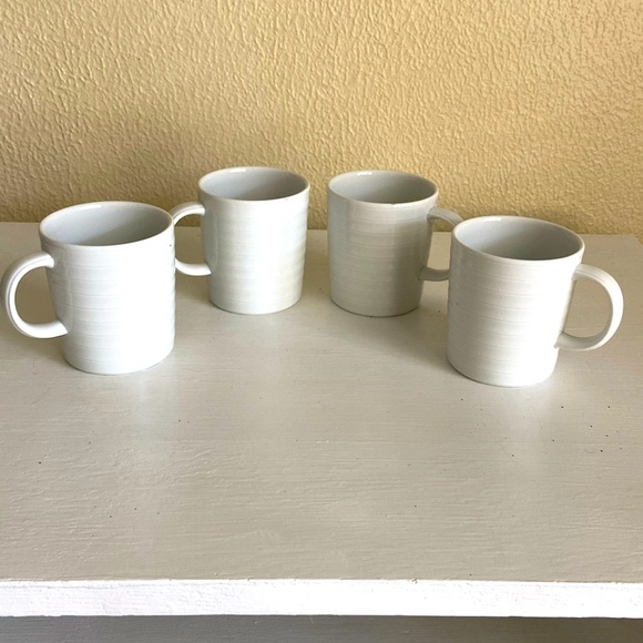 Crate&Barrel Kitchen Cratebarrel White Coffee Mugs 4 Poshmark